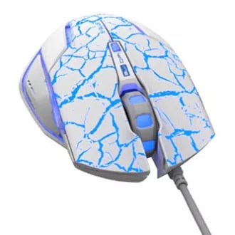 E-blue Mazer Pro Myš drátová, bílo-modrá, 2500DPI, e-box