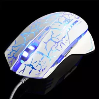 E-blue Mazer Pro Myš drátová, bílo-modrá, 2500DPI, e-box