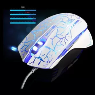 E-blue Mazer Pro Myš drátová, bílo-modrá, 2500DPI, e-box