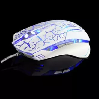 E-blue Mazer Pro Myš drátová, bílo-modrá, 2500DPI, e-box