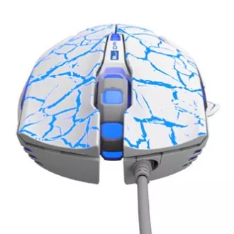 E-blue Mazer Pro Myš drátová, bílo-modrá, 2500DPI