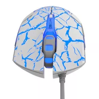 E-blue Cobra Myš drátová, bílo-modrá, 2500DPI, e-box