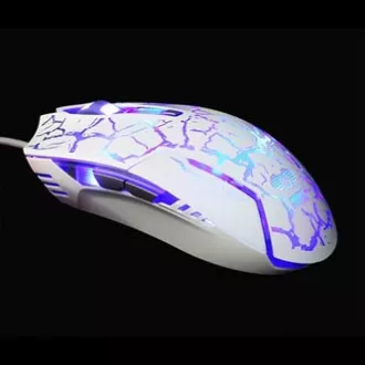 E-blue Cobra Myš drátová, bílo-modrá, 2500DPI, e-box