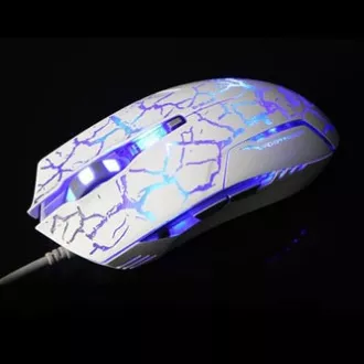 E-blue Cobra Myš drátová, bílo-modrá, 2500DPI, e-box