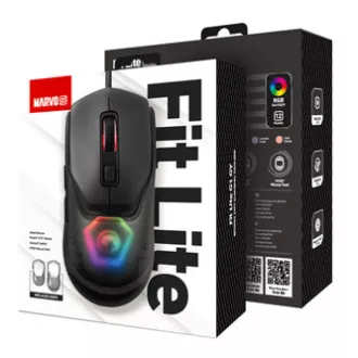 Marvo FIT LITE G1 Myš drátová, šedá, 12000DPI