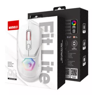 Marvo FIT LITE G1 Myš drátová, bílá, 12000DPI, + DáREK