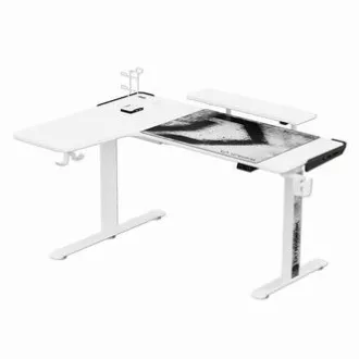 ULTRADESK Herní stůl WINGER - bílý, 111x155x60 cm, 75-122 cm, elektricky nastavitelná výška, RGB podsvícení, držák sluchátek i náp ULTRADESK Herní stůl WINGER - bílý, 111x155x60 cm, 75-122 cm, elektricky nastavitelná výška, RGB podsvícení, držák sluchátek i náp