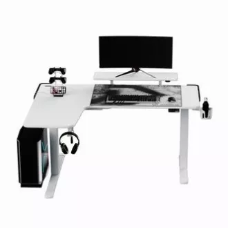 ULTRADESK Herní stůl WINGER - bílý, 111x155x60 cm, 75-122 cm, elektricky nastavitelná výška, RGB podsvícení, držák sluchátek i náp ULTRADESK Herní stůl WINGER - bílý, 111x155x60 cm, 75-122 cm, elektricky nastavitelná výška, RGB podsvícení, držák sluchátek i náp