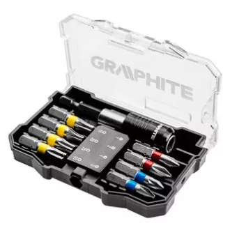 Sada bitů, 56H614, 8 bitů + magnetický nástavec 1/4", barevné rozlišení bitů, Graphite Sada bitů, 56H614, 8 bitů + magnetický nástavec 1/4", barevné rozlišení bitů, Graphite
