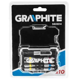 Sada bitů, 56H614, 8 bitů + magnetický nástavec 1/4", barevné rozlišení bitů, Graphite Sada bitů, 56H614, 8 bitů + magnetický nástavec 1/4", barevné rozlišení bitů, Graphite