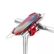 Držák mobilu a powerbanky Bone Bike Tie 3 Pro Pack, na kolo, nastavitelná velikost, červený, 4-6.5", silikon, na řídítka, červená