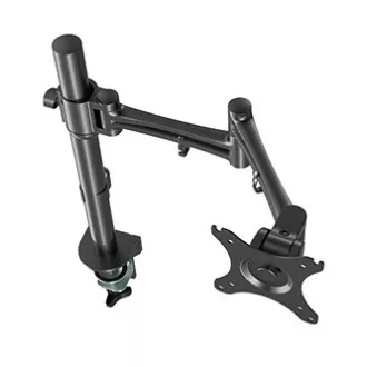 Polohovatelný držák pro monitor, černý, 10KG, svorka, 17"-30", otočný, 75x75/100x100