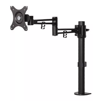 Polohovatelný držák pro monitor, černý, 10KG, svorka, 17"-30", otočný, 75x75/100x100