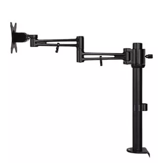 Polohovatelný držák pro monitor, černý, 10KG, svorka, 17"-30", otočný, 75x75/100x100