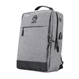 Batoh na notebook 15.6", BA-03, šedý z nylonu, USB port k nabíjení, Marvo, DOPRODEJ