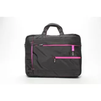 Taška na notebook 15,6", černá s růžovými prvky z nylonu, NT006 typ Crown
