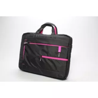 Taška na notebook 15,6", černá s růžovými prvky z nylonu, NT006 typ Crown