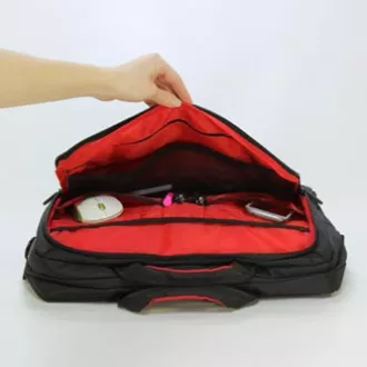 Taška na notebook 15,6", černá s červenými prvky z nylonu, NT007 typ Crown
