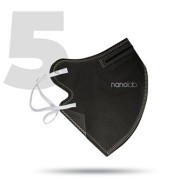 Nano pratelný respirátor, FFP2, černý, univerzální, 5ks, Nanolab
