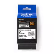 Brother originální páska do tiskárny štítků, Brother, TZE-S221, černý tisk/bílý podklad, laminovaná, 8m, 9mm, extrémně adhezivní
