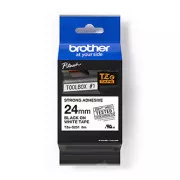 Brother originální páska do tiskárny štítků, Brother, TZE-S251, černý tisk/bílý podklad, laminovaná, 8m, 24mm, extrémně adhezivní