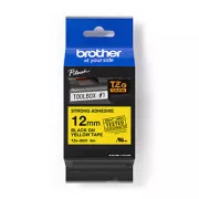 Brother originální páska do tiskárny štítků, Brother, TZE-S631, černý tisk/žlutý podklad, laminovaná, 8m, 12mm, extrémně adhezivní