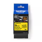 Brother originální páska do tiskárny štítků, Brother, TZEFX621, černý tisk/žlutý podklad, laminovaná, 8m, 9mm, flexibilní