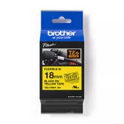 Brother originální páska do tiskárny štítků, Brother, TZE-FX641, černý tisk/žlutý podklad, laminovaná, 8m, 18mm, flexibilní