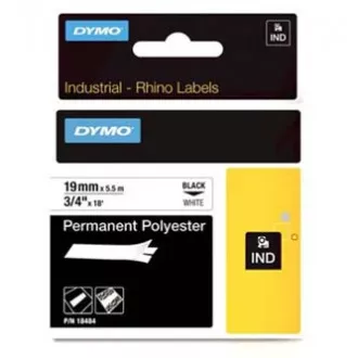 Dymo originální páska do tiskárny štítků, Dymo, 18484, černý tisk/bílý podklad, 5.5m, 19mm, RHINO permanentní polyesterová D1