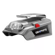 USB Nabíječka akumulátorů a svítilna, 18V, Energy+, Graphite