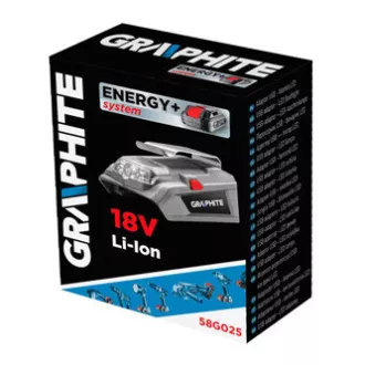 USB Nabíječka akumulátorů a svítilna, 18V, Energy+, Graphite