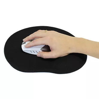 Podložka pod myš, ergonomická, gelová, černá, Logo - doprodej