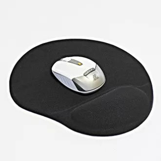 Podložka pod myš, ergonomická, gelová, černá, Logo - doprodej