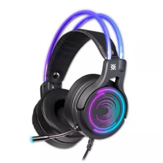 Defender Cosmo Pro RGB herní sluchátka s mikrofonem, drátová, černá, 7.1 (virtuálně), 50 mm měniče typ USB Defender Cosmo Pro RGB herní sluchátka s mikrofonem, drátová, černá, 7.1 (virtuálně), 50 mm měniče typ USB