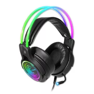 Defender Cosmo Pro RGB herní sluchátka s mikrofonem, drátová, černá, 7.1 (virtuálně), 50 mm měniče typ USB Defender Cosmo Pro RGB herní sluchátka s mikrofonem, drátová, černá, 7.1 (virtuálně), 50 mm měniče typ USB