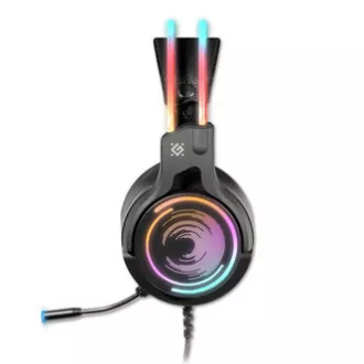 Defender Cosmo Pro RGB herní sluchátka s mikrofonem, drátová, černá, 7.1 (virtuálně), 50 mm měniče typ USB Defender Cosmo Pro RGB herní sluchátka s mikrofonem, drátová, černá, 7.1 (virtuálně), 50 mm měniče typ USB