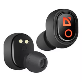 Defender Twins 639 sluchátka s mikrofonem, bezdrátová, černá, špuntová, BT 5.0, TWS, nabíjecí pouzdro s powerbankou typ bluetooth,