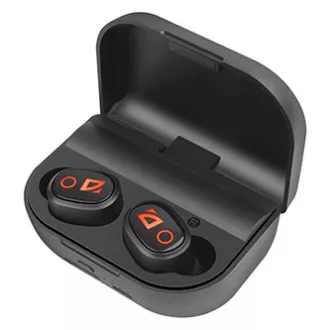 Defender Twins 639 sluchátka s mikrofonem, bezdrátová, černá, špuntová, BT 5.0, TWS, nabíjecí pouzdro s powerbankou typ bluetooth,