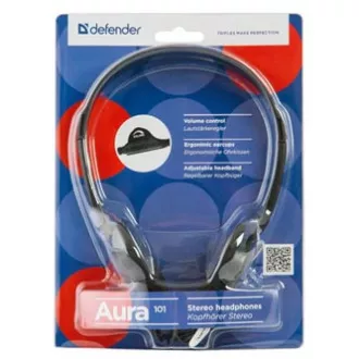 Defender Aura 101 sluchátka, drátová, černá, otevřená, 3.5 mm jack