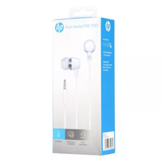 HP DHE-7000 sluchátka s mikrofonem, drátová, bílá, 2.0, špuntová typ 3.5 mm jack HP DHE-7000 sluchátka s mikrofonem, drátová, bílá, 2.0, špuntová typ 3.5 mm jack