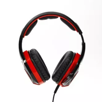 Red Fighter H2 herní sluchátka s mikrofonem, drátová, černo-červená, 2x 3.5 mm jack