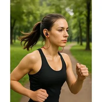 Powerton LIFE ARIVO Bezdrátová bluetooth sluchátka, černo-červená