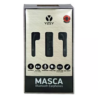 YZSY MASCA sluchátka s mikrofonem, bezdrátová, černá, bluetooth, DOPRODEJ