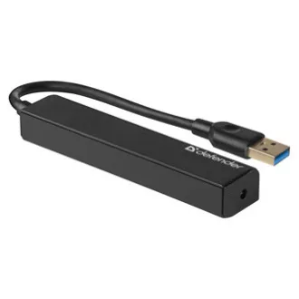 USB (3.0) HUB 4-port, Quadro Express, černý, Defender, kompaktní