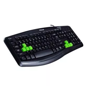 E-blue Elated klávesnice drátová (USB) US, černá, DOPRODEJ