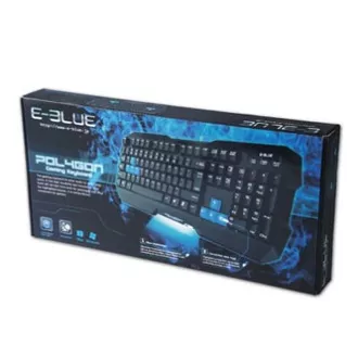 E-blue Polygon klávesnice drátová (USB) US, černá, DOPRODEJ