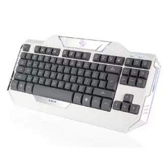 E-blue Auroza sada klávesnice drátová (USB) US, bílá s optickou herní myší, herní