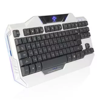 E-blue Auroza sada klávesnice drátová (USB) US, bílá s optickou herní myší, herní