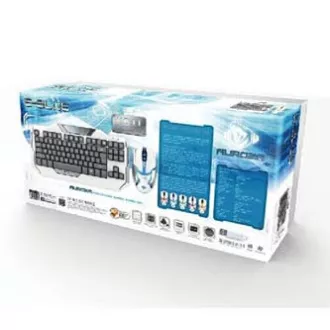 E-blue Auroza sada klávesnice drátová (USB) US, bílá s optickou herní myší, herní