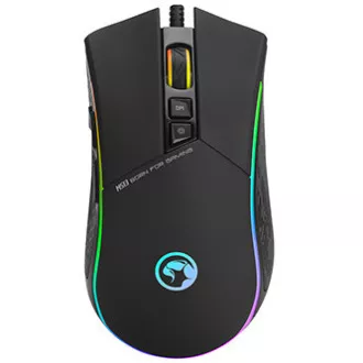 Marvo CM305 RGB sada klávesnice drátová (USB) CZ/SK, černá s herní myší a sluchátky, herní, membránová typ RGB podsvícená